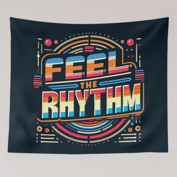 Item preview, Feel the Rhythm, typography, retro designed and sold by maxmaj.