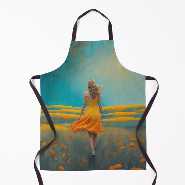 Item preview, Vivid painting of Girl in Orange dress designed and sold by UmagineArts.