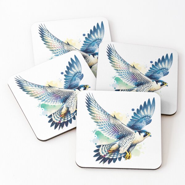 Item preview, Watercolor Flying Peregrine Falcon designed and sold by ChaosReigns91.