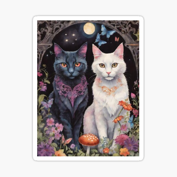 Item preview, The Gothic Garden “Black & White Cats” designed and sold by Spellhorn13.