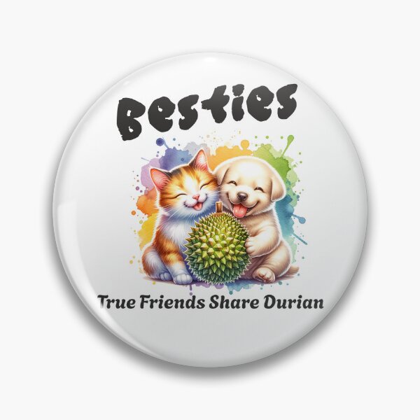 Item preview, True Friends Share Durian - Cute Cat and Dog Design designed and sold by DurianCraze.