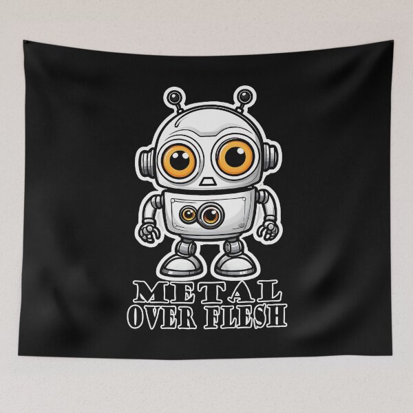 Item preview, Metal Over Flesh Cute Retro Robot designed and sold by Taans-Creation.