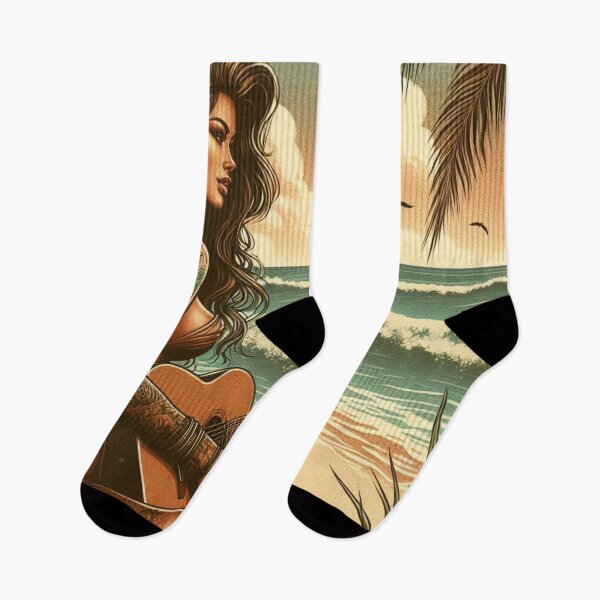 Item preview, GODDESS OF THE TROPICS - Tan Guitar Goddess designed and sold by GoddessTropics.