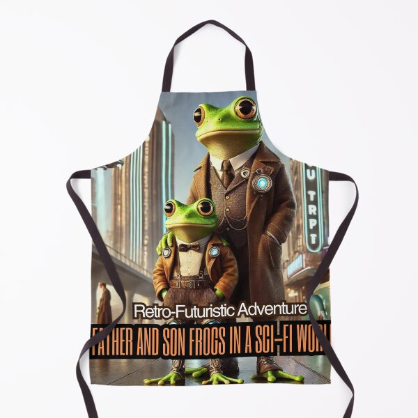 Item preview, Retro-Futuristic Adventure: Father and Son Frogs in a Sci-Fi World designed and sold by alkareem-ca.
