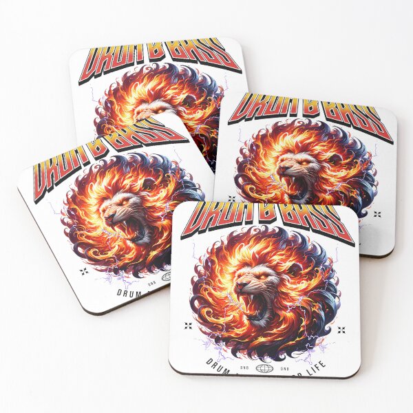 Item preview, DRUM AND BASS  - Flaming Lion Mane (black)  designed and sold by Discothreadz.