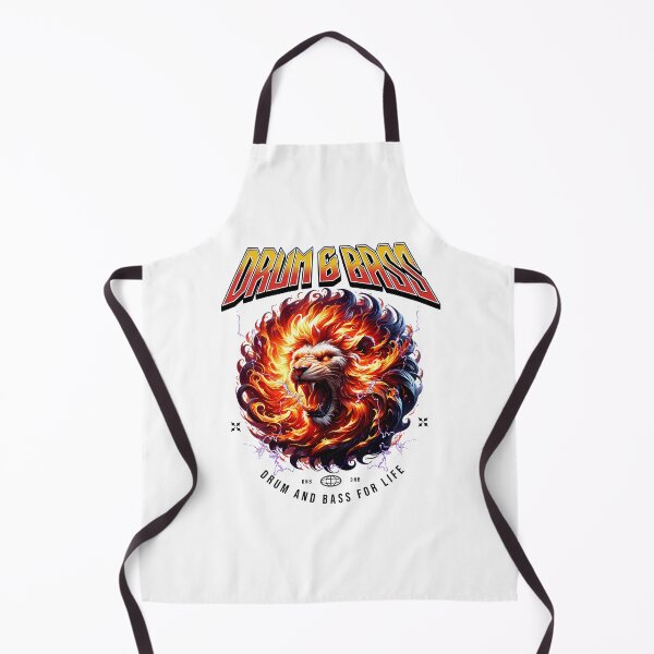 Item preview, DRUM AND BASS - Flaming Lion Mane (black) designed and sold by Discothreadz.
