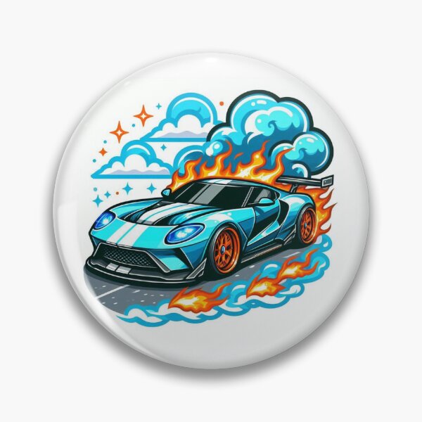 Item preview, super hot sports car with blue fire flame in cartoon style designed and sold by boomfire153.