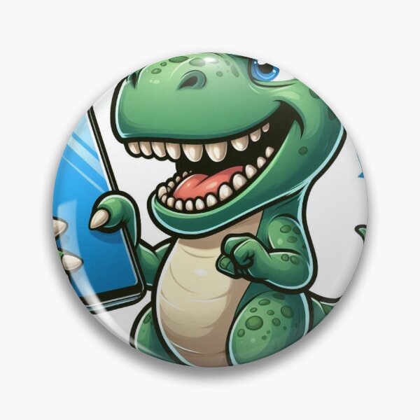 Artikelvorschau, Tyrannosaurus hält ein Smartphone im Cartoon-Stil entworfen und verkauft von boomfire153.