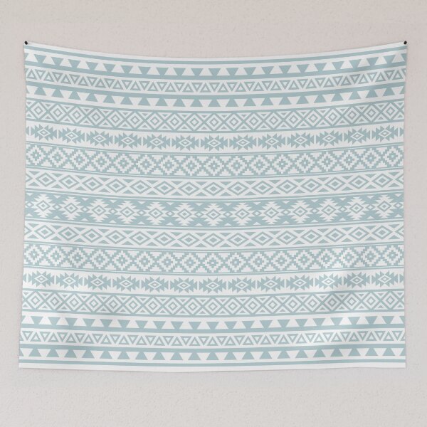 Item preview, Aztec Stylized Pattern Duck Egg Blue & White designed and sold by NataliePaskell.