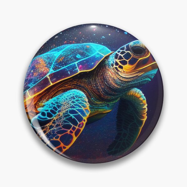 Item preview, Neon sea turtles swimming in the sea designed and sold by SheldonLin.