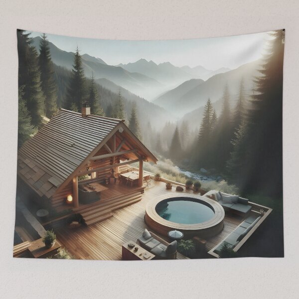Item preview, Mountain Cabin Retreat - Serene Forest Getaway designed and sold by CitrineLinker.