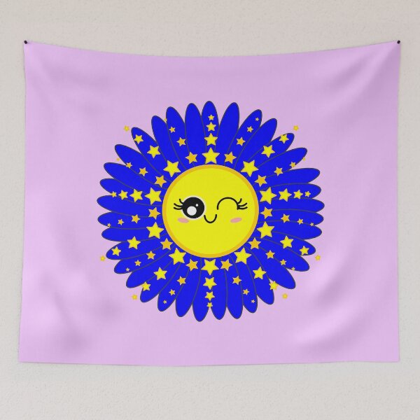 Item preview, Sunny Chamomile Flower Shining Star blue designed and sold by HoppRock.