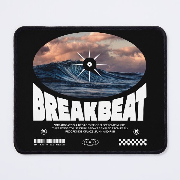 Item preview, BREAKBEAT  - Vinyl Waves (white) designed and sold by Discothreadz.