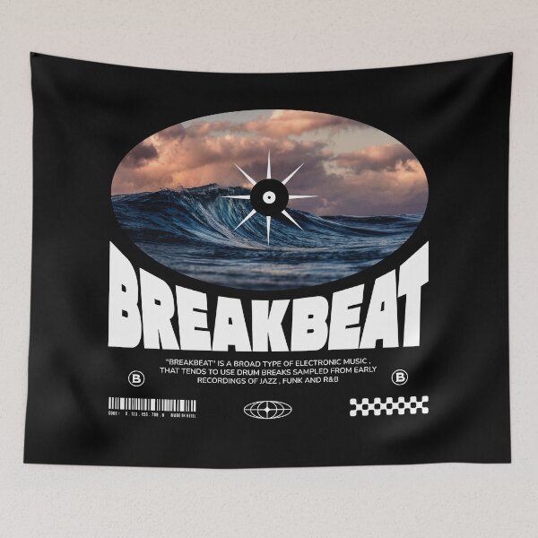 Item preview, BREAKBEAT  - Vinyl Waves (white) designed and sold by Discothreadz.