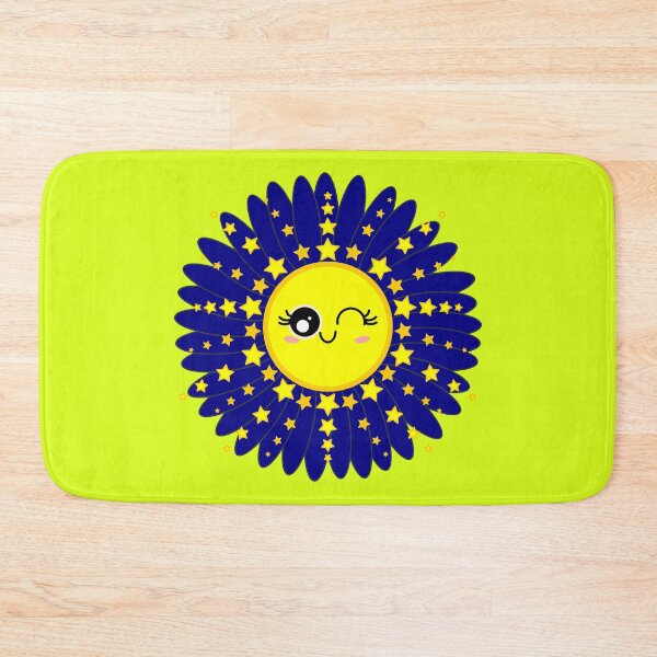 Item preview, Sunny Chamomile Flower Shining Star dark blue designed and sold by HoppRock.