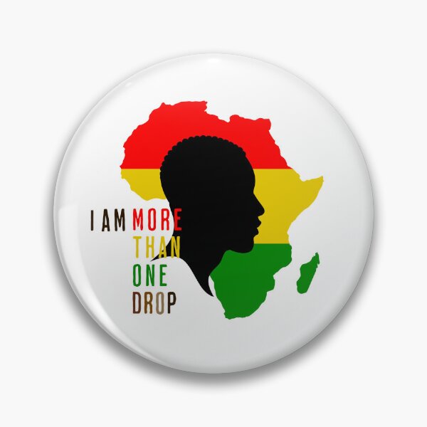 Item preview, African Heritage Tee: Profile Silhouette over Africa Map, I Am More Than One Drop designed and sold by Kai Wen Designs.