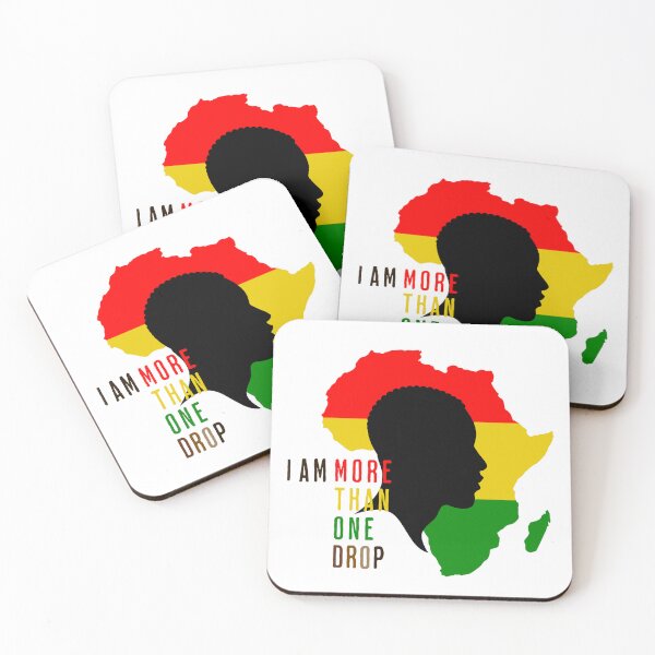 Item preview, African Heritage Tee: Profile Silhouette over Africa Map, I Am More Than One Drop designed and sold by Kai Wen Designs.