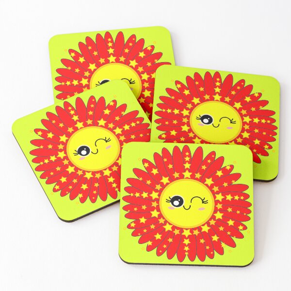 Item preview, Sunny Chamomile Flower Shining Star red designed and sold by HoppRock.