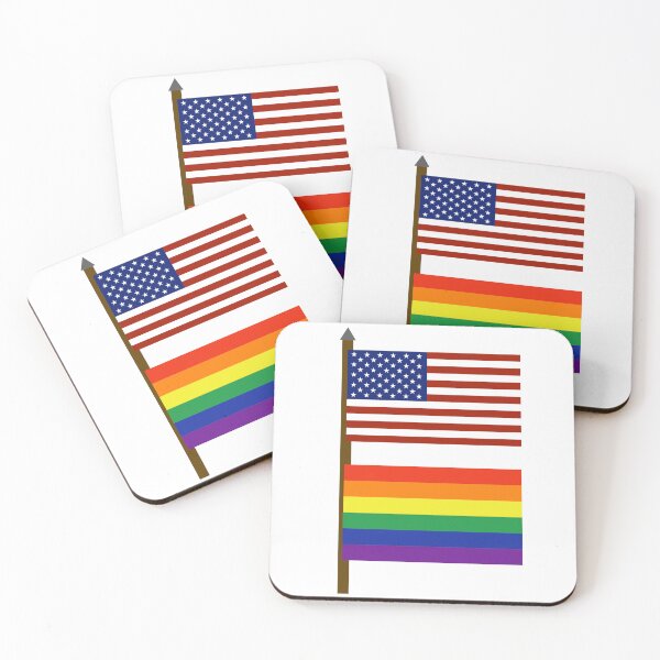 Item preview, American flag with pride flag  designed and sold by Rachel the Artist .
