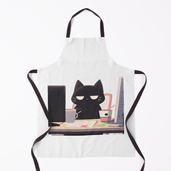Item preview, Cute Black Cat Bored at Work designed and sold by PourElla.