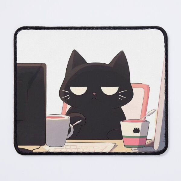 Item preview, Cute Black Cat Bored at Work designed and sold by PourElla.