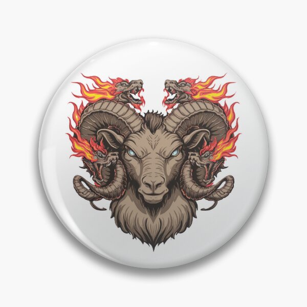 Item preview, A ram with two medieval dragons on its head designed and sold by JonysCreativeDesigns.