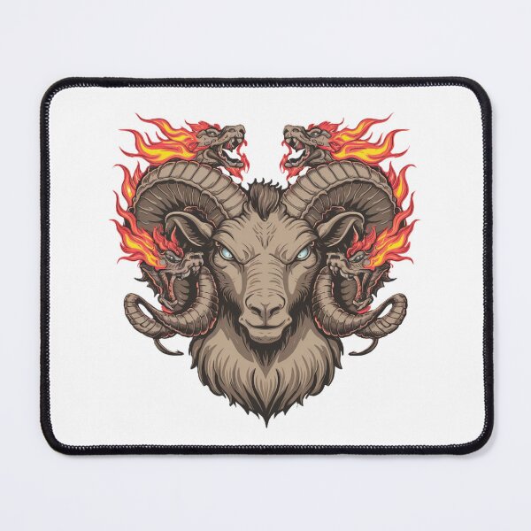 Item preview, A ram with two medieval dragons on its head designed and sold by JonysCreativeDesigns.