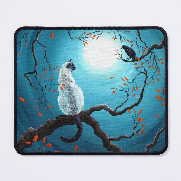Item preview, Silent Connection Between a Siamese Cat and Raven designed and sold by BreezyZen.