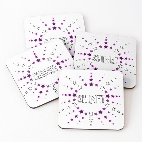 Item preview, Star Pattern in Sun Shape black white purple pink SHINE white designed and sold by HoppRock.