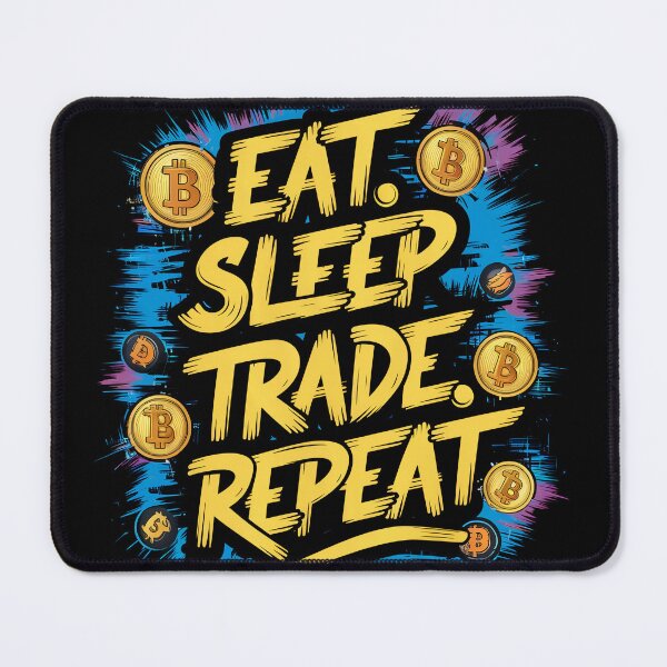 Item preview, Eat Sleep Trade Repeat Bitcoin The Key to Unlocking Financial Freedom designed and sold by RadDeck.