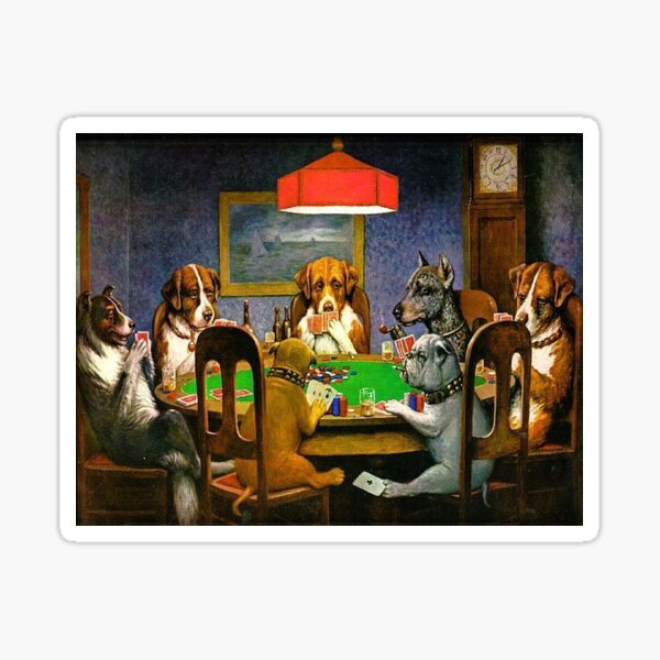 Dogs Playing Poker by C.M.Coolidge Bucket Bag w//Genuine Leather Trim Front /& Back Regular