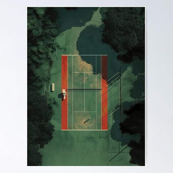 Item preview, Tennis Court In Tranquil Forest Setting designed and sold by Leezimmer.