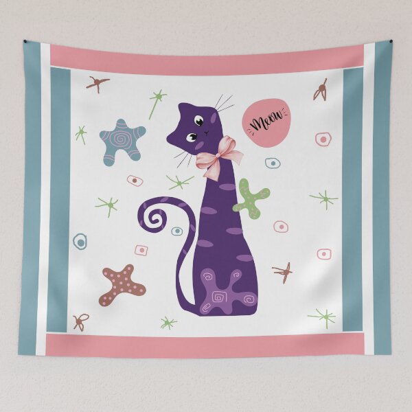 Item preview, Cute cat with chic pattern designed and sold by CHANCHANAI.