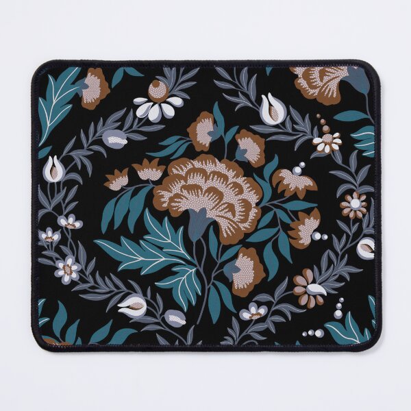Item preview, Historical Floral Pattern - Black, Teal & Brown designed and sold by Sarah Thorpe Designs .