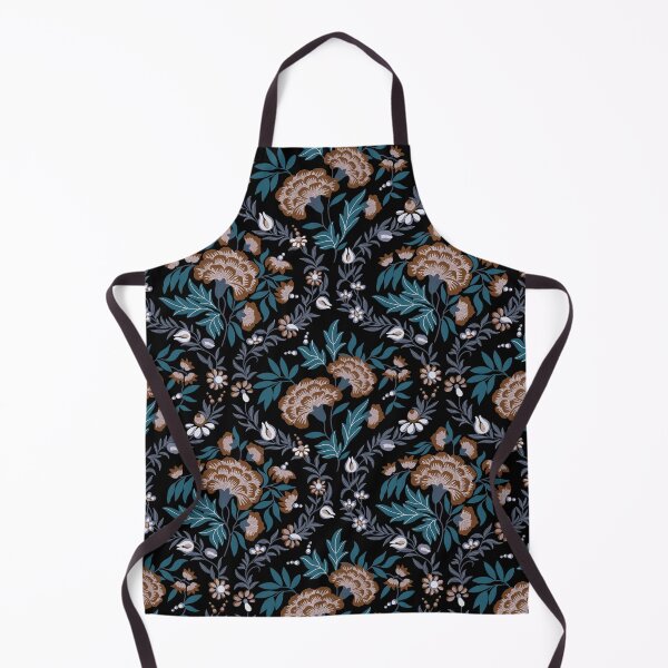 Item preview, Historical Floral Pattern - Black, Teal & Brown designed and sold by Sarah Thorpe Designs .