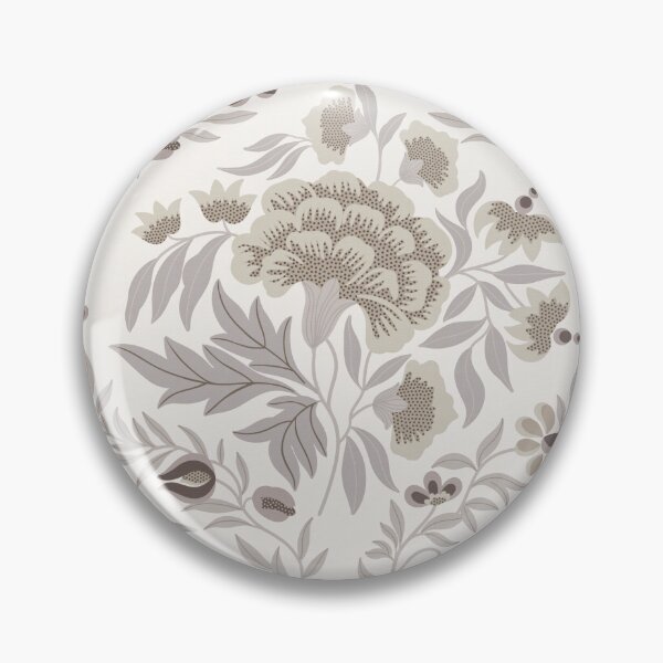 Item preview, Historical Floral Pattern - Grey, Beige & White designed and sold by Sarah Thorpe Designs .
