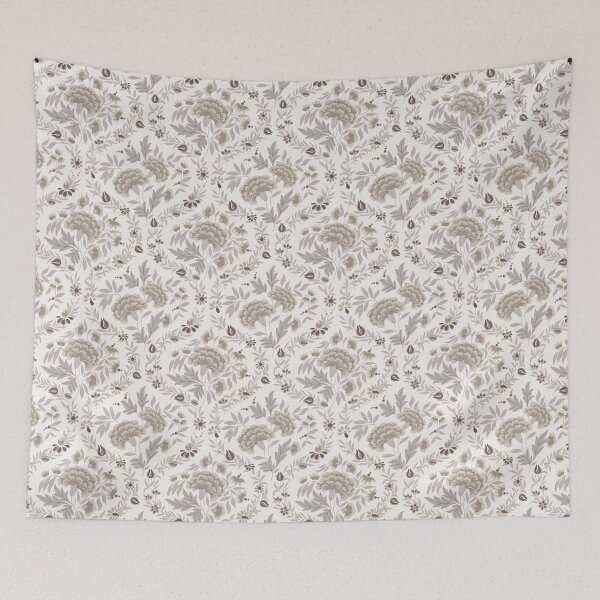 Item preview, Historical Floral Pattern - Grey, Beige & White designed and sold by Sarah Thorpe Designs .