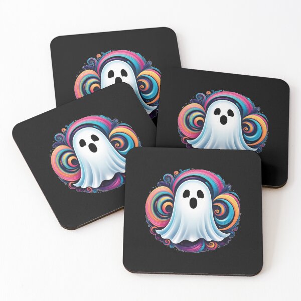 Item preview, a little ghost with colorful swirls designed and sold by Rose Design & Photos.