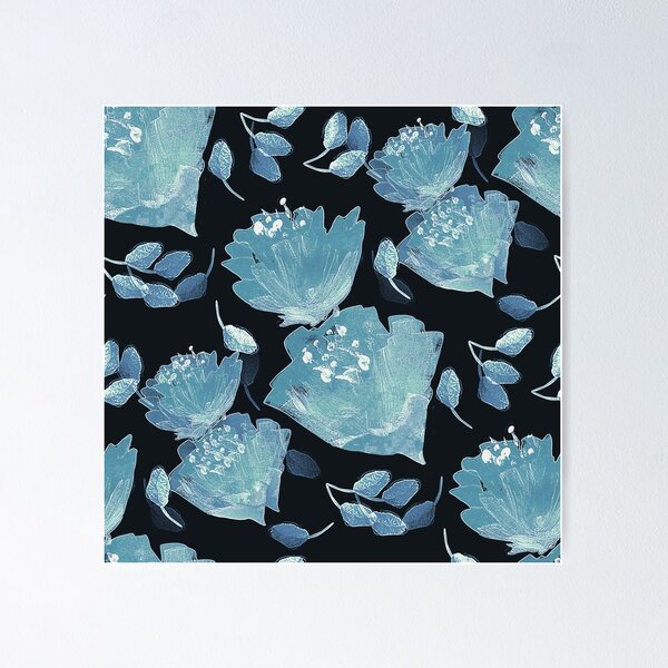 Item preview, Springtime Breeze Blossoms in Aqua designed and sold by Artistestella.
