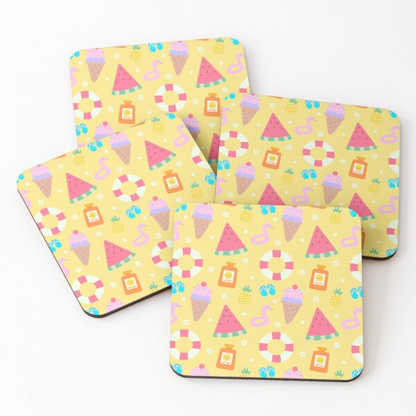 Item preview, seamless kids pattern cute hand drawn happy summer yellow background illustration designed and sold by nuchz.