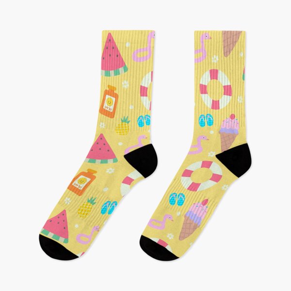 Item preview, seamless kids pattern cute hand drawn happy summer yellow background illustration designed and sold by nuchz.