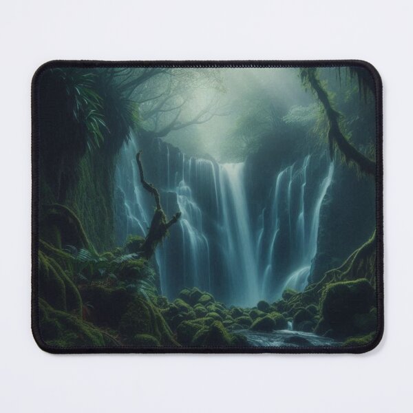 Item preview, Mystical Waterfall In A Dense Jungle. designed and sold by IrsathThaslima.