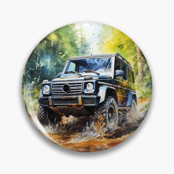 Item preview, Watercolor Forest Trail Mercedes SUV Off-Road designed and sold by RevUpDesign.