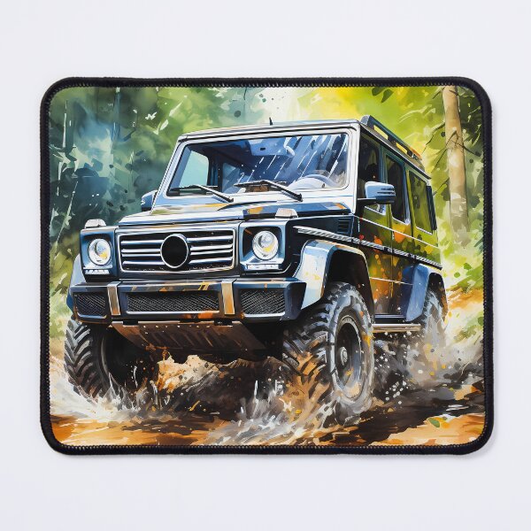 Item preview, Watercolor Forest Trail Mercedes SUV Off-Road designed and sold by RevUpDesign.