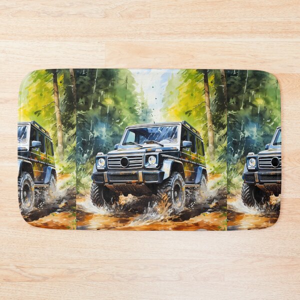 Item preview, Watercolor Forest Trail Mercedes SUV Off-Road designed and sold by RevUpDesign.