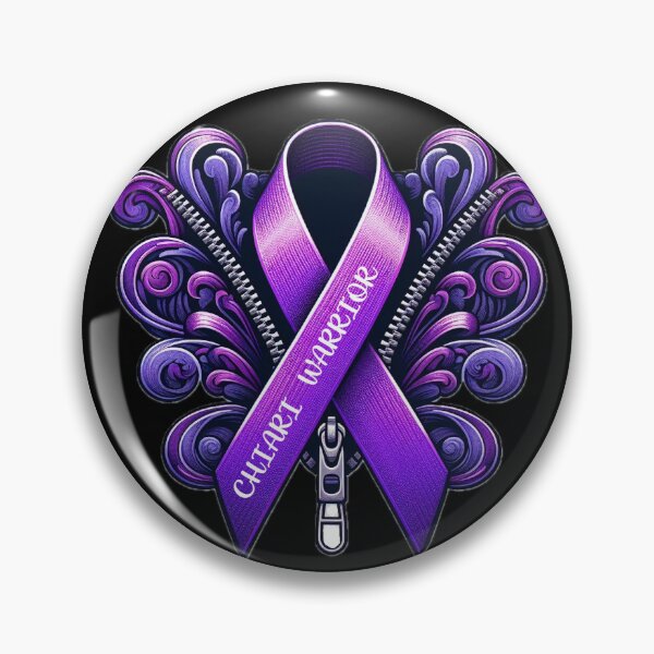 Item preview, Fancy Chiari Warrior Zipper Ribbon -Black background  designed and sold by TonzDesigns.