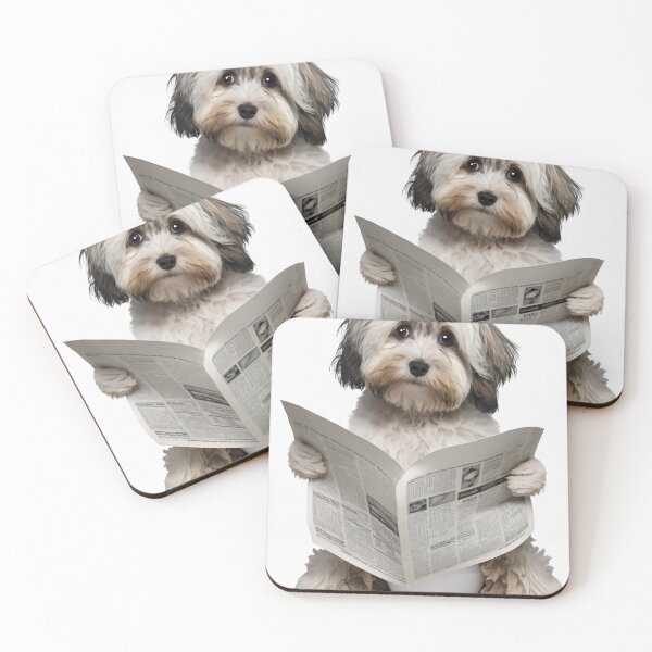 Item preview, Havanese Sitting on the Toilet Reading a Newspaper designed and sold by CheekyAnimalz.