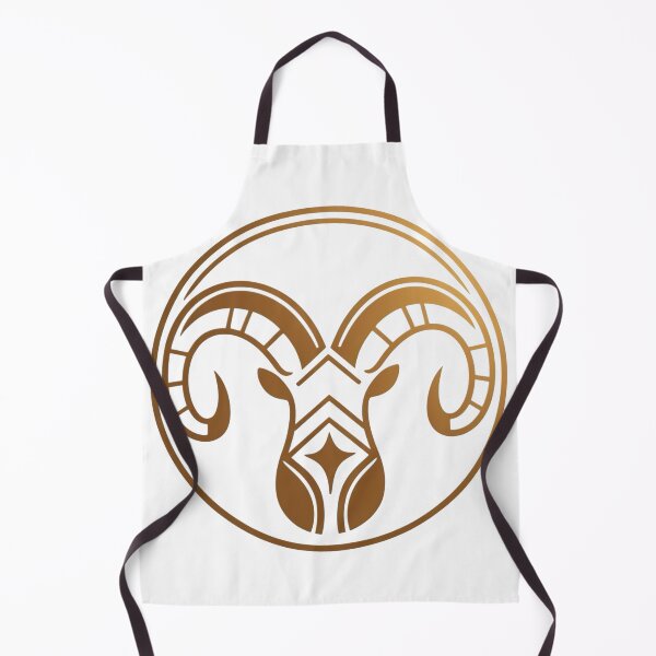 Item preview, A gold and white circle with a ram's head in the center designed and sold by PWDigitalArt.