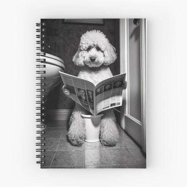 Item preview, Poodle Sitting on the Toilet Reading a Newspaper designed and sold by CheekyAnimalz.