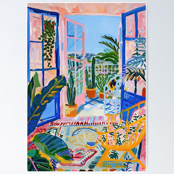 Item preview, Henri Matisse Style Poster, Mediterranean, Open Window, Pastel designed and sold by ArtHouseNiklas.